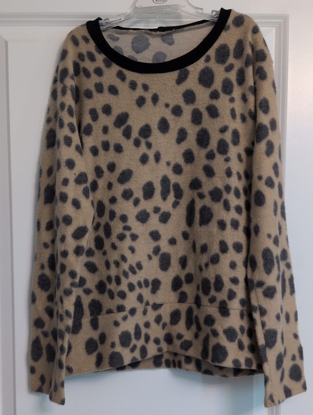 Beige and Gray Leopard Print Women's Sweater